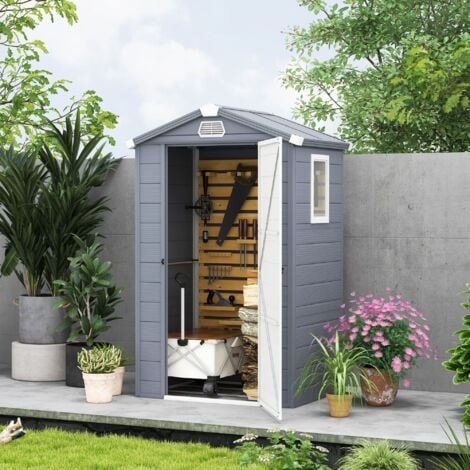 Outsunny 4 x 3ft Garden Shed Storage with Foundation Kit and Vents 4 x 3ft