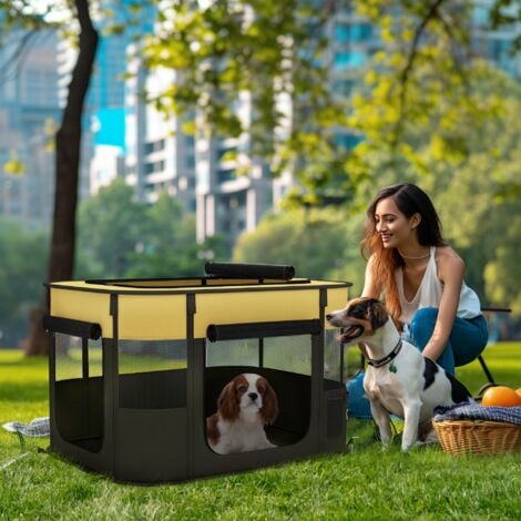 PawHut Portable Dog Pen for Puppies, Rabbits, Kittens, Guinea Pigs M