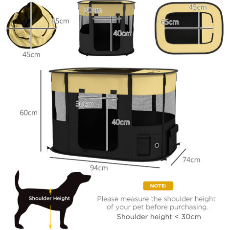 PawHut Portable Dog Pen for Puppies, Rabbits, Kittens, Guinea Pigs L