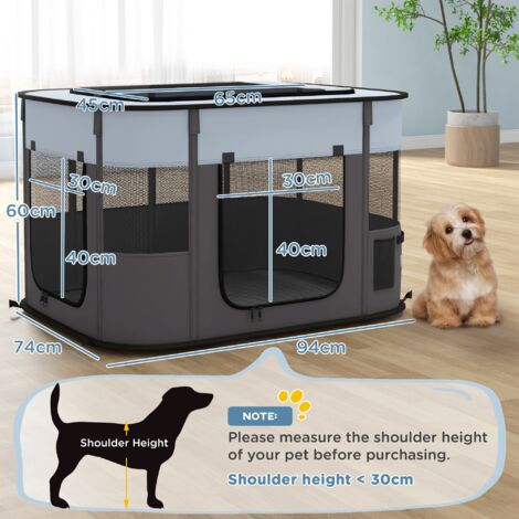 PawHut Portable Dog Pen for Puppies, Rabbits, Kittens, Guinea Pigs L