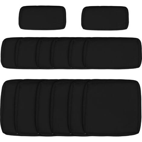 Outsunny Garden Rattan Sofa Set Polyester Cover Replacement No Cushion Black