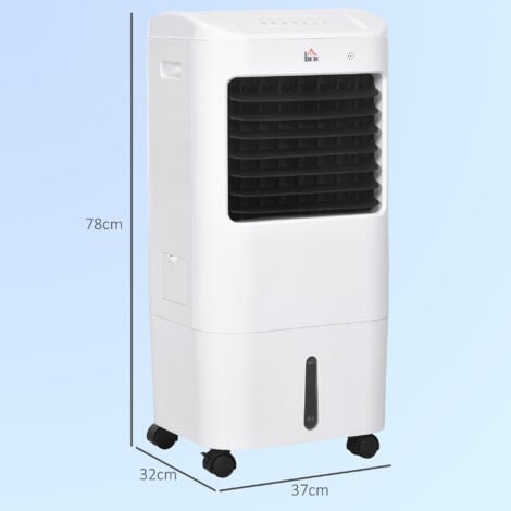 HOMCOM Portable Air Cooler with Humidifier, Remote, Oscillation, White