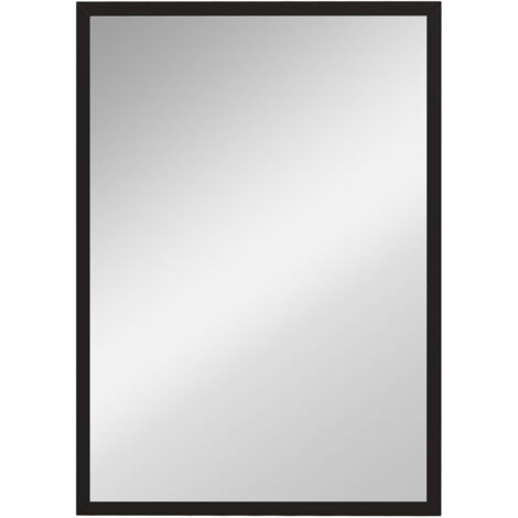 HOMCOM Decorative Rectangular Wall Mirror, Wall-Mounted Bathroom Mirror for Living Room, Bedroom, Hallway, Black 70x50cm (1/5)