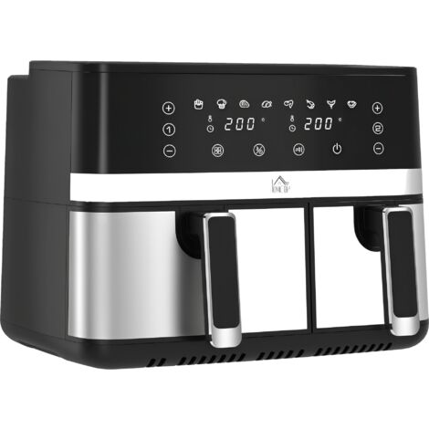 HOMCOM Dual Zone Air Fryer 8.5L Double Air Fryer with SYNCFinish 2700W
