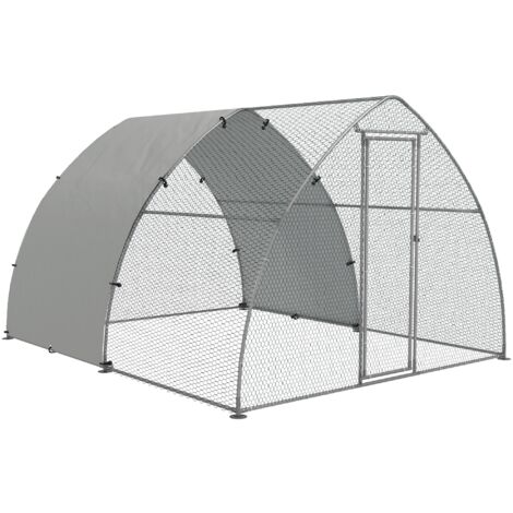 PawHut Walk-In Chicken Run with Cover, for Chickens 3 x 3.8 x 2.2m