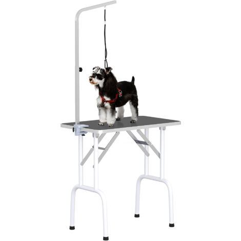 LOVMOR 36 in. Foldable Dog Grooming Table with Adjustable Height Arm ...