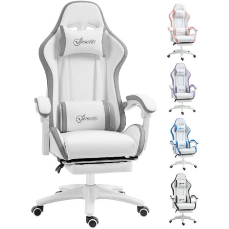 Vinsetto Racing Style Gaming Chair with Reclining Function Footrest Grey
