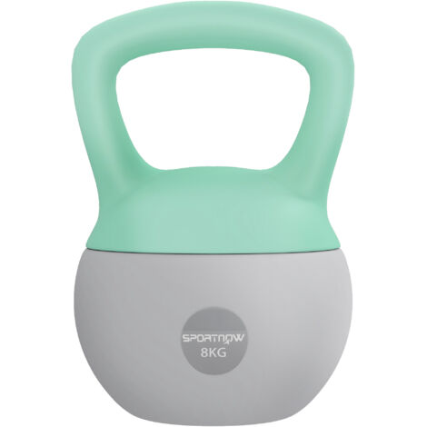 SPORTNOW Kettlebell with Soft Body and Non-Slip Handle, Grey and Green 8KG (1/5)