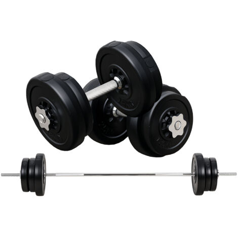 HOMCOM Dumbbell and Barbell Set with 65kg Adjustable Weights, for Home Gym (1/5)