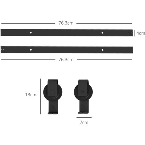 HOMCOM Bi-Folding Sliding Barn Door Hardware Kit Sliding Door Kit 152.2W x 0.5D x 4Hcm
