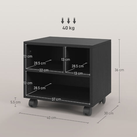Printer Stand With 2 Tier Wood Printer Shelf Desktop Organizer For