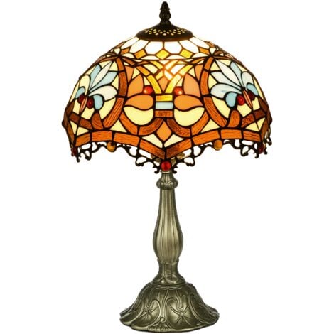 HOMCOM Antique Table Lamp, for Bedroom Bedside, Bulb not Included, Sunflower