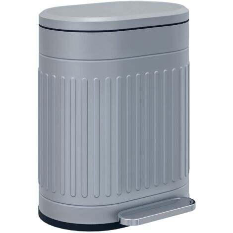 HOMCOM 20L Pedal Bin, Metal Kitchen Bin with Soft-close Lid, Grey