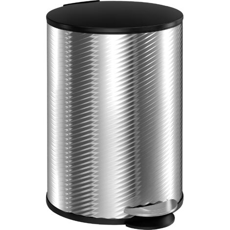 HOMCOM 20L Kitchen Pedal Bin, Stainless Steel Bin with Soft-close Lid, Silver (1/5)