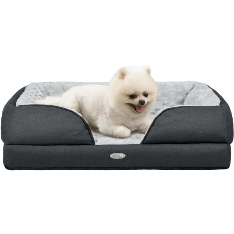 PawHut Dog Bed Calming Pet Bed Dog Mattress for Small Dogs Grey