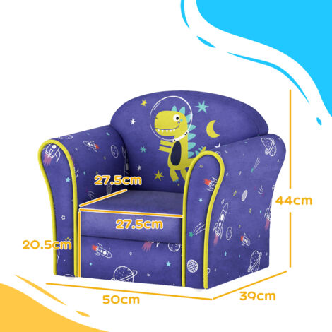 AIYAPLAY Kids Armchair Toddler Sofa Chair Bedroom Playroom Blue