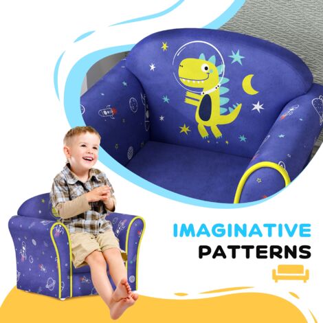 AIYAPLAY Kids Armchair Toddler Sofa Chair Bedroom Playroom Blue