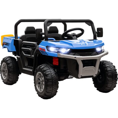 HOMCOM 2 Seater Kids Ride-On Car with Electric Bucket 12V Battery Powered UTV Blue