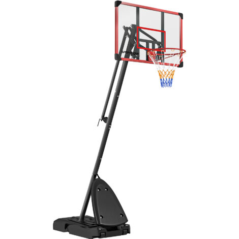 SPORTNOW Adjustable Basketball Hoop with Weighted Base, Wheels, 2.4-2.9m Red