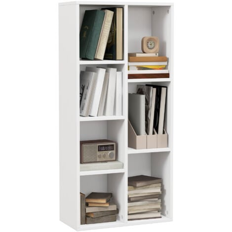 HOMCOM Bookcase Modern Bookshelf Cabinet for Home Office White