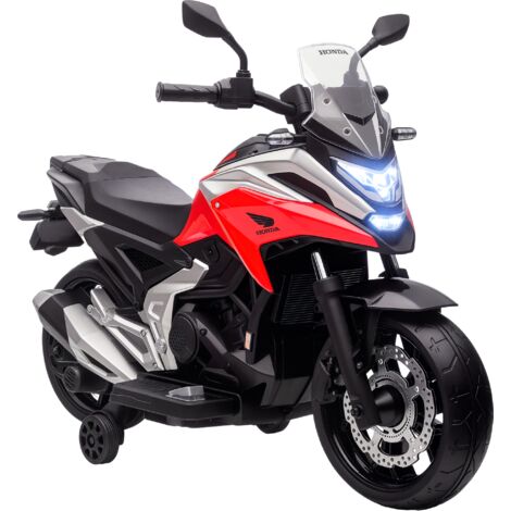 AIYAPLAY 12V Honda Licensed Kids Electric Motorbike w/ Music, Headlights, Early Education Function, for 3-6 Years Red
