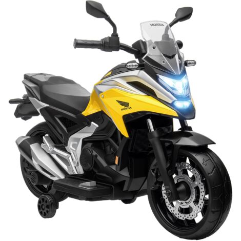 AIYAPLAY 12V Honda Licensed Kids Electric Motorbike w/ Music, Headlights, Early Education Function, for 3-6 Years Yellow (1/5)