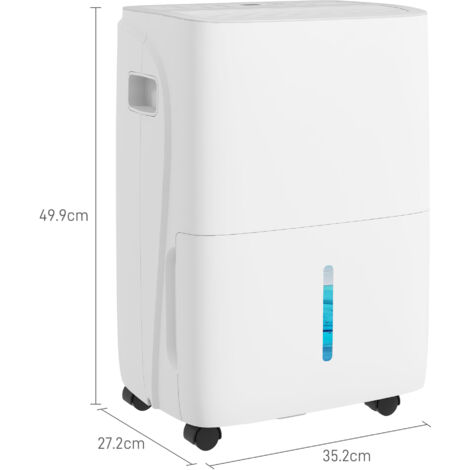 HOMCOM 30L/Day Dehumidifier for Home, with Auto-Clean Filter, 24H Timer