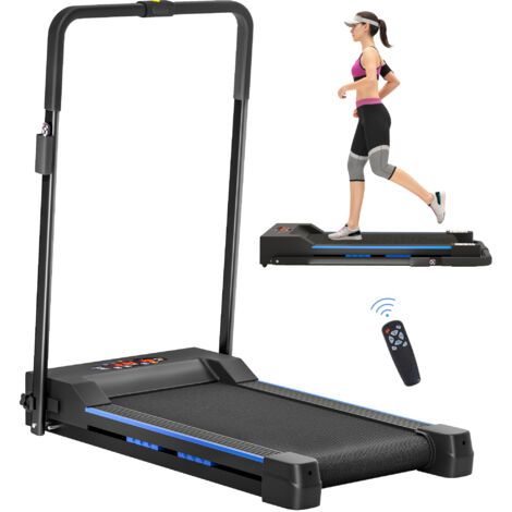 HOMCOM 1-6 km/h Folding Motorised Treadmill Walking w/ Remote Control, Blue