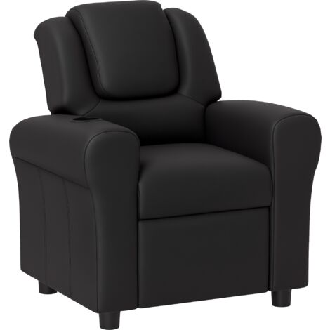 HOMCOM Kids Recliner Chair with Adjustable Backrest & Footrest Black