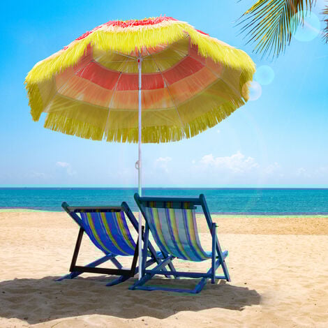 Outsunny Patio Garden Hawaii Beach Sun Umbrella Sunshade Hawaiian Parasol Multicolor