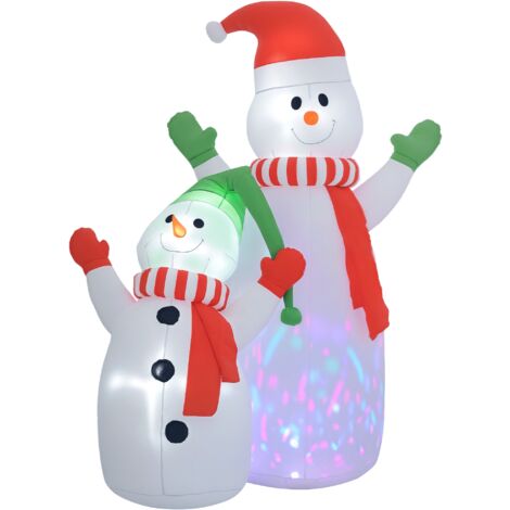 Outsunny 8FT Christmas Inflatable Snowman with Rotating Colorful LED Light