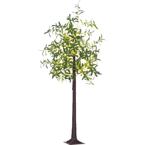 HOMCOM 180cm Olive Tree Light w/ 300 Warm White LED Lights Artificial Tree (1/5)