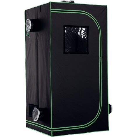 Outsunny Mylar Hydroponic Grow Tent w/ Floor Tray for Indoor Plant 80cm x 80cm x 160cm