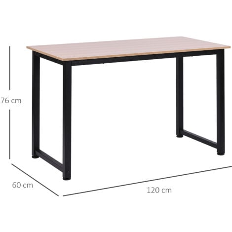 HOMCOM Computer Desk Dining Table Writing Table with Metal Frame Black