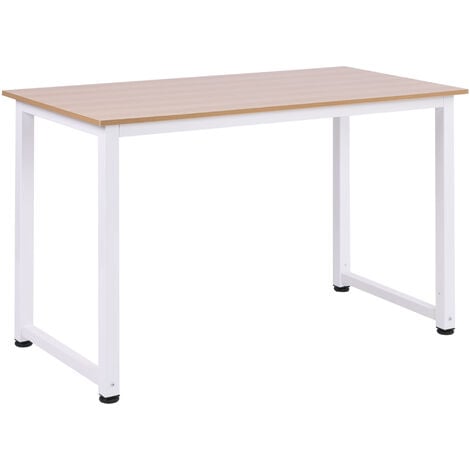 HOMCOM Computer Desk PC Writing Table Home Office Workstation White Oak Tone