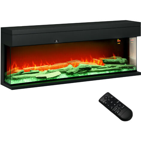 HOMCOM 127cm Electric Fireplace Recessed, Insert, Wall Mount, Freestanding (1/5)