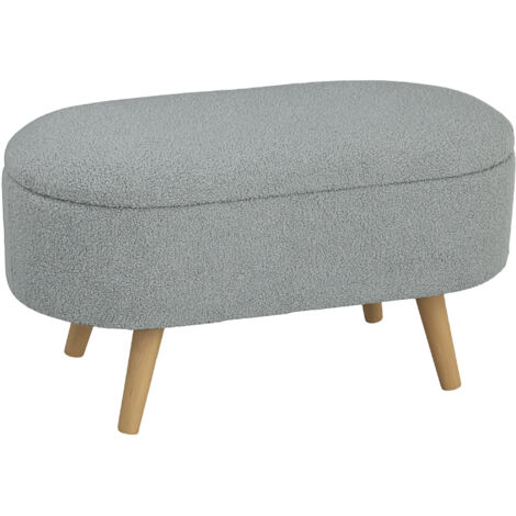HOMCOM Ottoman Storage Bench for Hallway, Living Room, Charcoal Grey