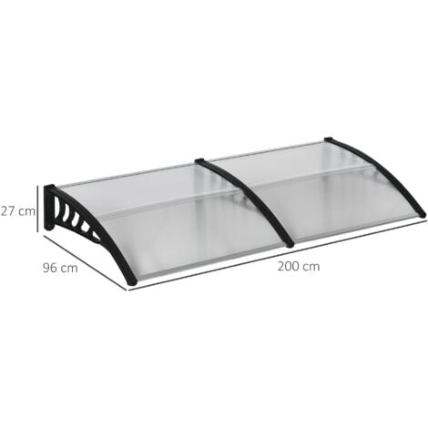 Outsunny Door Canopy Outdoor Awning Rain Shelter for Window Porch, Clear