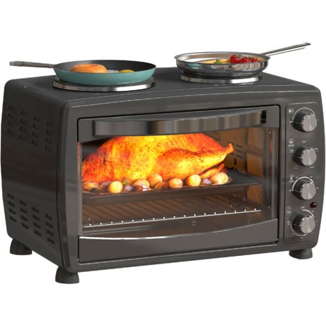 HOMCOM 36L Countertop Toaster Oven with Hot Plates, Grill
