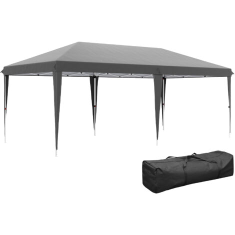 Outsunny 6 x 3(m) Pop Up Gazebo Patio Party Event Heavy Duty Canopy Grey
