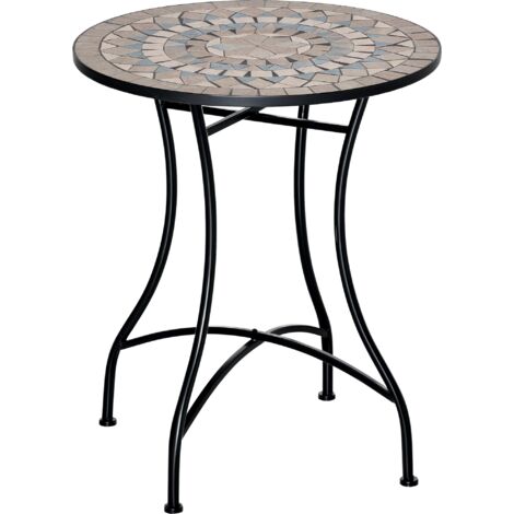 Outsunny 60cm Mosaic Round Bistro Table Outdoor Garden Side Table, Green (1/5)