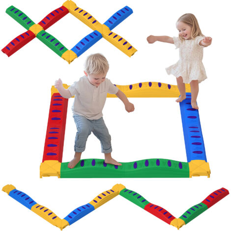 AIYAPLAY 12-Piece Kids Balance Beam, Stepping Stones with Non-Slip Foot Pads (1/5)