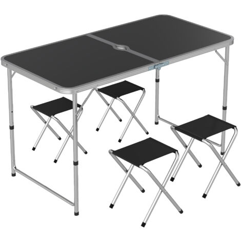 Outsunny Camping Table and Chairs Outdoor Indoor Use for BBQ Picnic Garden