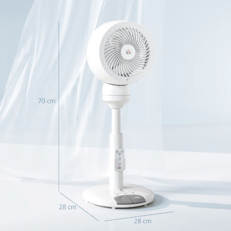 HOMCOM 9 Inch Height Adjustable Air Circulator Fan with 9 Setting, White