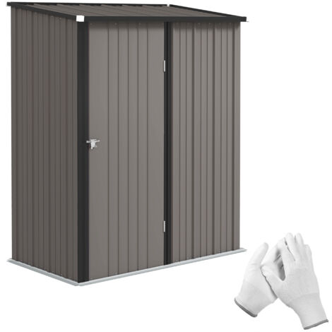 Outsunny Outdoor Storage Shed w/ Lockable Door for Garden Light Grey