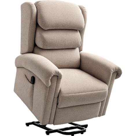 HOMCOM Power Lift Recliner Chair for Elderly with Remote Control, Khaki