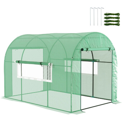 Outsunny 3 x 2 x 2m Polytunnel Greenhouse with Doors and Mesh Windows (1/5)
