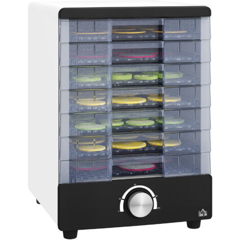 HOMCOM Food Dehydrator with 7 Tray, for Fruit, Meat, White