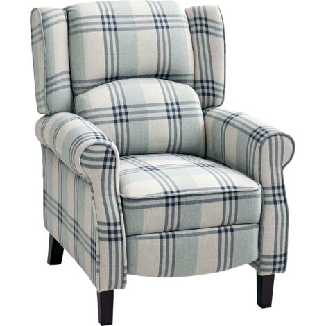 HOMCOM Recliner Chair for Living Room Wingback Chair with Padded Armrest Grey