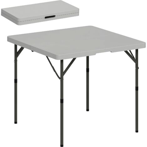 Outsunny 3ft Folding Camping Table with 2 Adjustable Height, Dark Grey